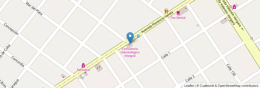 Mapa de ubicacion de Consultorio Odontológico Integral en 아르헨티나, 부에노스아이레스주, Partido De Berazategui, Berazategui.