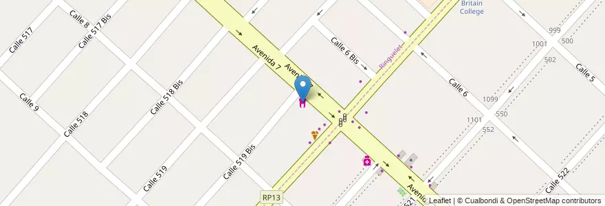 Mapa de ubicacion de Consultorio Odontologico, Ringuelet en Arjantin, Buenos Aires, Partido De La Plata, Ringuelet.