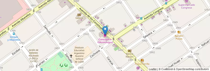 Mapa de ubicacion de Consultorio Odontologico, Villa Pueyrredon en Argentina, Ciudad Autónoma De Buenos Aires, Comuna 12, Buenos Aires.