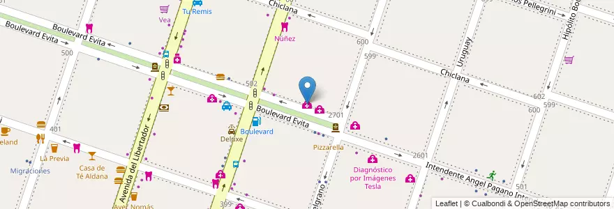 Mapa de ubicacion de Consultorio Pediátrico CAPI en Argentinië, Buenos Aires, Partido De Moreno, Moreno.