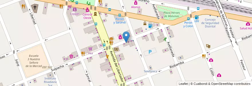 Mapa de ubicacion de Consultorio Psicologico en Arjantin, Buenos Aires, Partido De Merlo, Merlo.