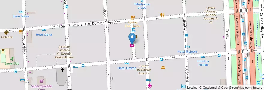 Mapa de ubicacion de Consultorio Psicológico (Lic. Roberto Martínez) Psicoanalista, San Nicolas en Argentinien, Ciudad Autónoma De Buenos Aires, Comuna 1, Buenos Aires.