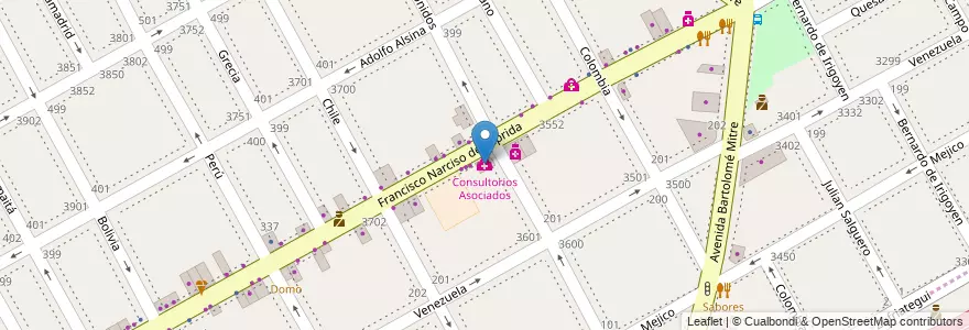 Mapa de ubicacion de Consultorios Asociados en Arjantin, Buenos Aires, Partido De Vicente López, Vicente López.