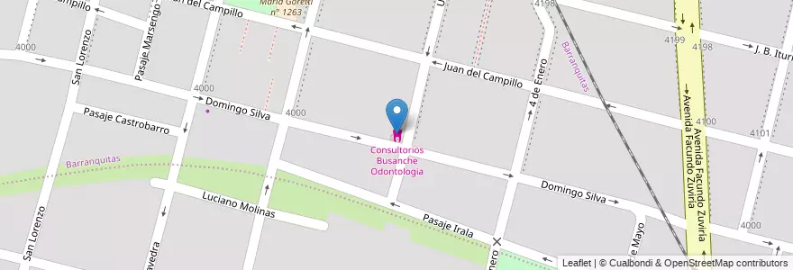 Mapa de ubicacion de Consultorios Busanche Odontologia en アルゼンチン, サンタフェ州, Departamento La Capital, Santa Fe Capital, Santa Fe.