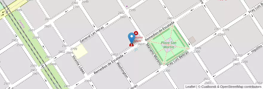 Mapa de ubicacion de Consultorios Clínica UOM en الأرجنتين, سانتا في, Departamento Caseros, Municipio De Casilda, Casilda.