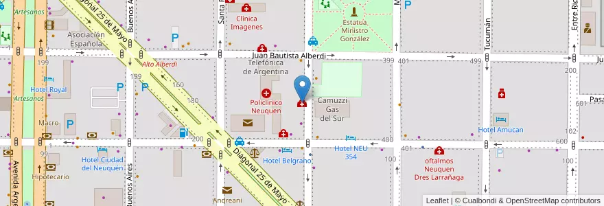 Mapa de ubicacion de Consultorios Externos - Policlínico Neuquén en Argentinien, Chile, Provinz Neuquén, Departamento Confluencia, Municipio De Neuquén, Neuquén.