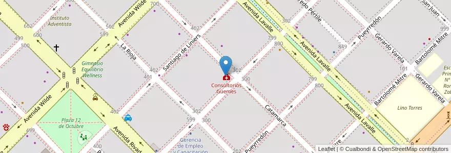 Mapa de ubicacion de Consultorios Güemes en Аргентина, Чако, Departamento San Fernando, Ресистенсия, Resistencia.