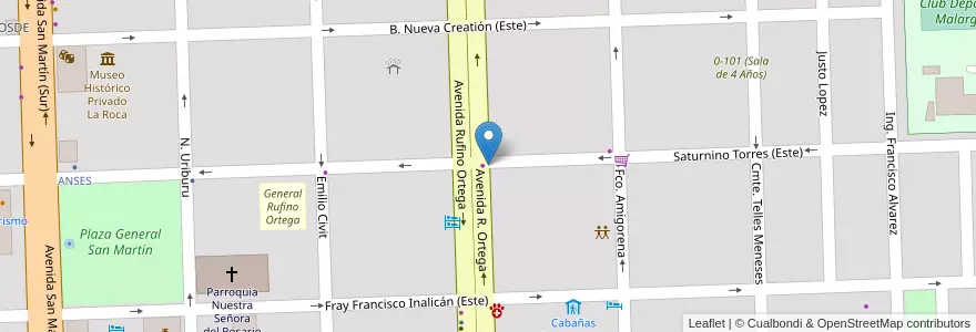 Mapa de ubicacion de Consultorios Guiñazu en Arjantin, Şili, Mendoza, Departamento Malargüe, Distrito Ciudad De Malargüe.