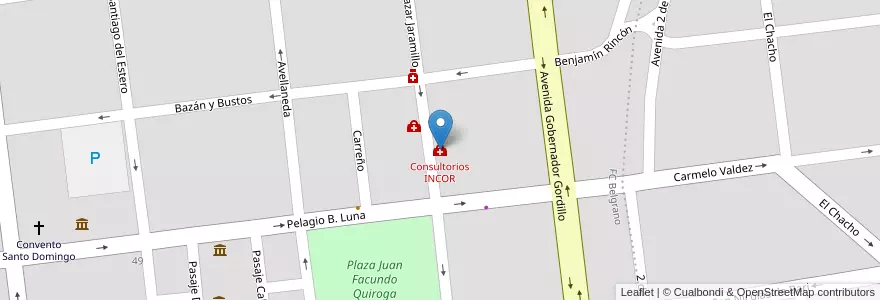 Mapa de ubicacion de Consultorios INCOR en Arjantin, La Rioja, Departamento Capital, La Rioja.