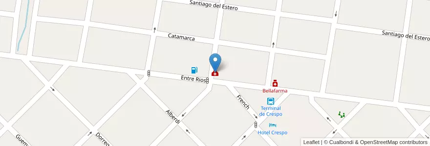 Mapa de ubicacion de Consultorios Integrar en 阿根廷, 恩特雷里奥斯省, Departamento Paraná, Distrito Espinillo, Crespo.