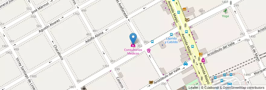 Mapa de ubicacion de Consultorios Medicos en 아르헨티나, 부에노스아이레스주, Partido De Vicente López, Vicente López.