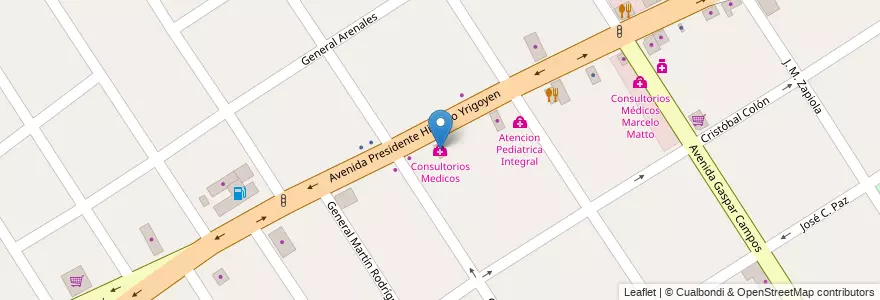 Mapa de ubicacion de Consultorios Medicos en Arjantin, Buenos Aires, Partido De José C. Paz.