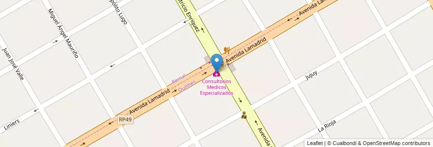 Mapa de ubicacion de Consultorios Medicos Especializados en アルゼンチン, ブエノスアイレス州, Partido De Quilmes, Quilmes.