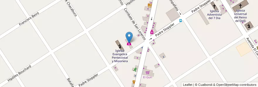 Mapa de ubicacion de Consultorios Medicos San Andres en Arjantin, Buenos Aires, Partido De Malvinas Argentinas, Grand Bourg.