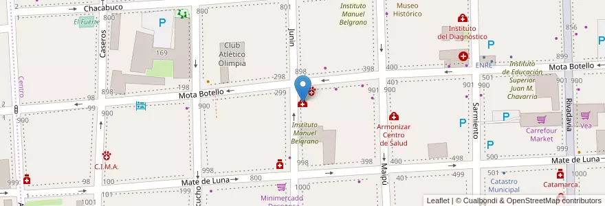 Mapa de ubicacion de Consultoros Médicos en 아르헨티나, Catamarca, Departamento Capital, Municipio De San Fernando Del Valle De Catamarca, San Fernando Del Valle De Catamarca.