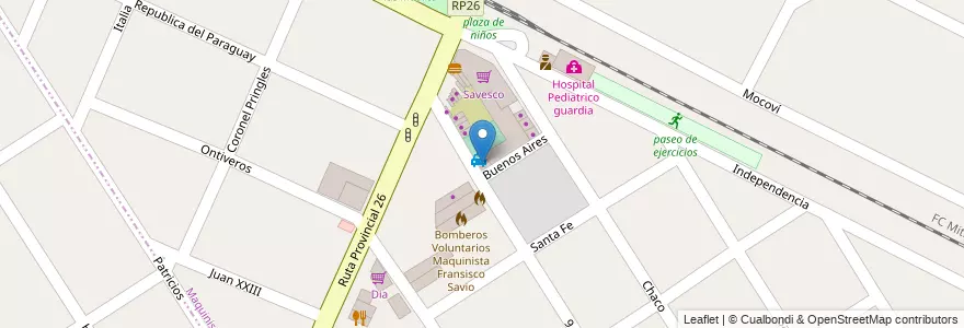 Mapa de ubicacion de contador en الأرجنتين, بوينس آيرس, Partido De Escobar, Maquinista Savio.