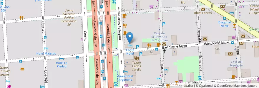 Mapa de ubicacion de Conte Hotel, San Nicolas en Аргентина, Буэнос-Айрес, Comuna 1, Буэнос-Айрес.
