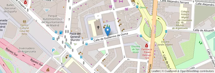 Mapa de ubicacion de contenedor de vidrio en Spagna, Comunidad De Madrid, Comunidad De Madrid, Área Metropolitana De Madrid Y Corredor Del Henares, Madrid.
