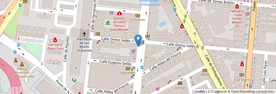 Mapa de ubicacion de contenedor de vidrio en Испания, Мадрид, Мадрид, Área Metropolitana De Madrid Y Corredor Del Henares, Мадрид.