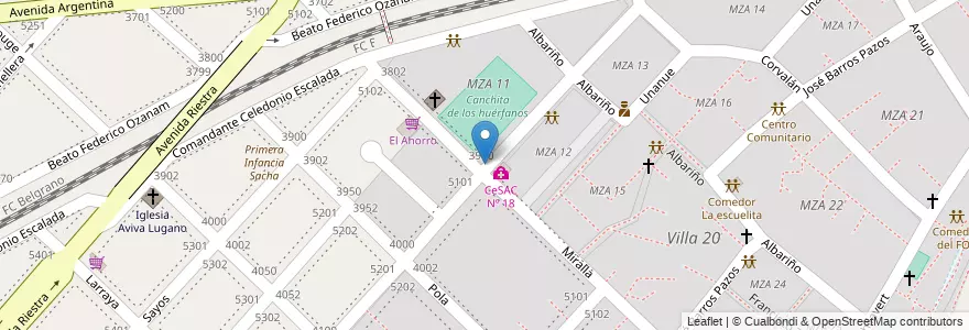 Mapa de ubicacion de Contenedores de basura, Villa Lugano en Argentinien, Ciudad Autónoma De Buenos Aires, Buenos Aires, Comuna 8.