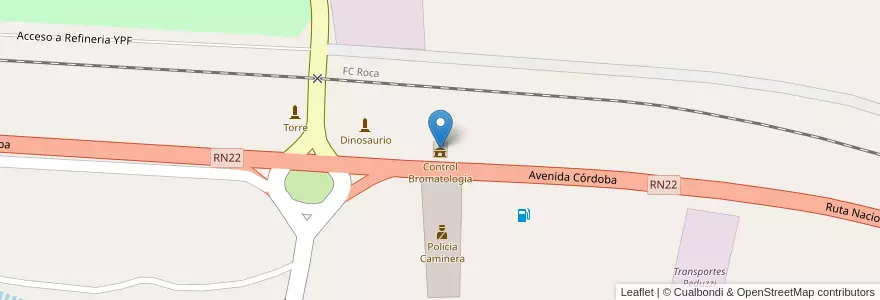 Mapa de ubicacion de Control Bromatologia en アルゼンチン, チリ, ネウケン州, Departamento Confluencia, Municipio De Plaza Huincul.