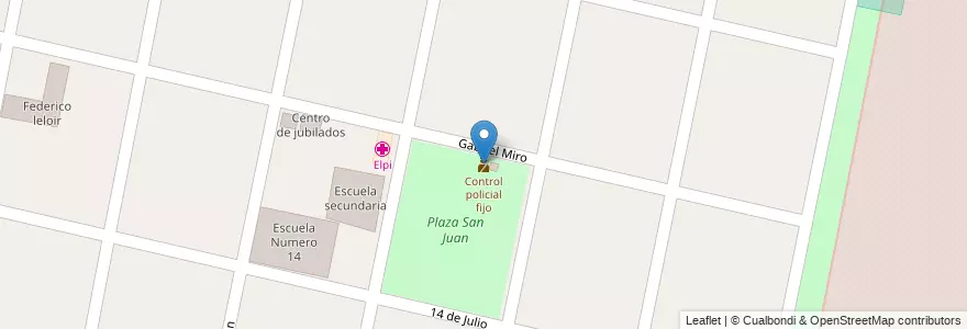 Mapa de ubicacion de Control policial fijo en Argentina, Buenos Aires, Partido De Morón, Castelar.