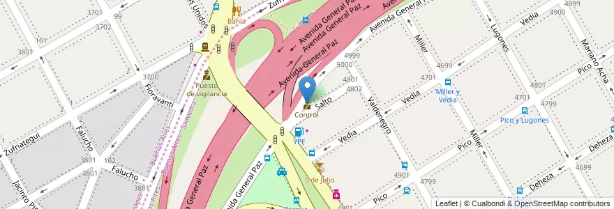Mapa de ubicacion de Control, Saavedra en Argentinië, Ciudad Autónoma De Buenos Aires, Comuna 12, Partido De Vicente López, Buenos Aires, Vicente López.
