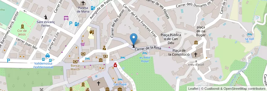 Mapa de ubicacion de convent de les Franciscanes en Испания, Балеарские Острова, España (Mar Territorial), Serra De Tramuntana, Балеарские Острова, Valldemossa.