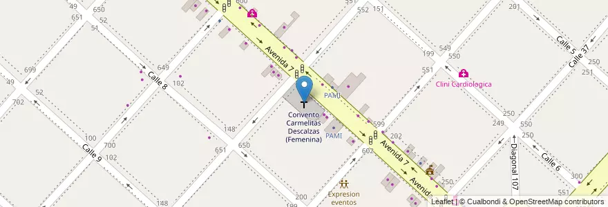 Mapa de ubicacion de Convento Carmelitas Descalzas (Femenina), Casco Urbano en Arjantin, Buenos Aires, Partido De La Plata.