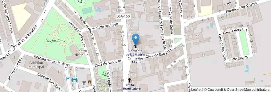 Mapa de ubicacion de Convento de las Madres Carmelitas (s.XVII) en إسبانيا, قشتالة وليون, شلمنقة, Tierra De Peñaranda, Peñaranda De Bracamonte.