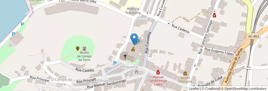 Mapa de ubicacion de Convento de Santo Domingo en スペイン, ガリシア州, A Coruña, Ortegal.