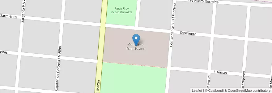 Mapa de ubicacion de Convento Franciscano en Argentinien, Formosa, Departamento Laishi, Municipio Misión San Francisco De Laishi, San Francisco De Laishí.