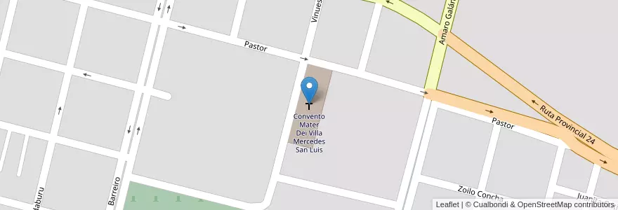 Mapa de ubicacion de Convento Mater Dei Villa Mercedes San Luis en アルゼンチン, サンルイス州, General Pedernera, Villa Mercedes, Municipio De Villa Mercedes.