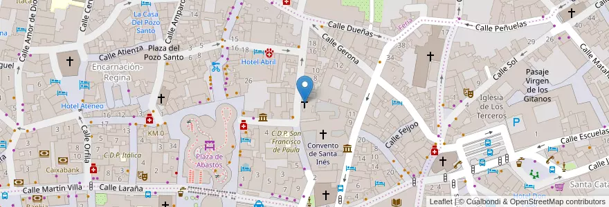 Mapa de ubicacion de Convento Santa Ángela de la Cruz en スペイン, アンダルシア州, Sevilla, セビリア.
