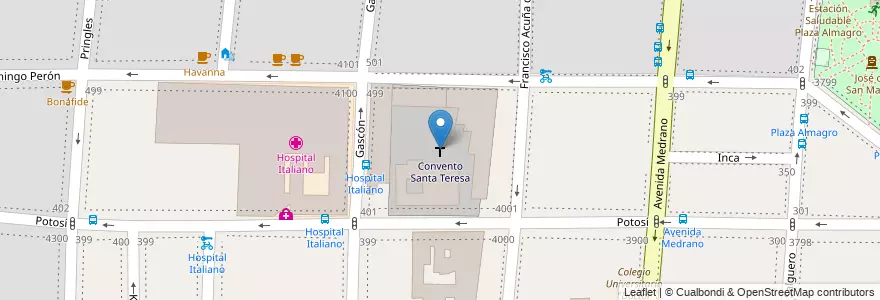 Mapa de ubicacion de Convento Santa Teresa, Almagro en アルゼンチン, Ciudad Autónoma De Buenos Aires, Comuna 5, ブエノスアイレス.