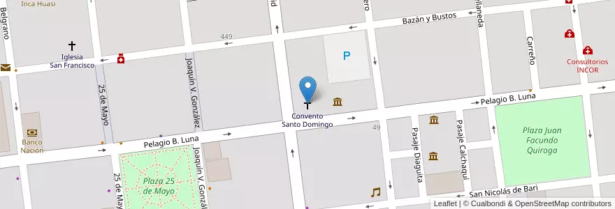 Mapa de ubicacion de Convento Santo Domingo en آرژانتین, La Rioja, Departamento Capital, La Rioja.
