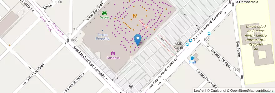 Mapa de ubicacion de Converse en アルゼンチン, ブエノスアイレス州, Partido De Avellaneda, Avellaneda.