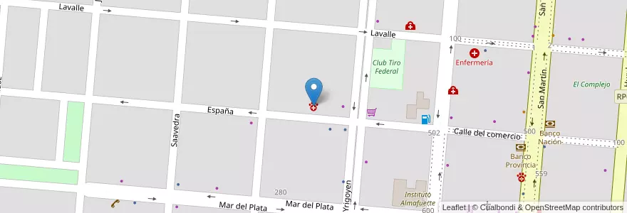 Mapa de ubicacion de Coop. Agricola Ganadera de Puan en Argentina, Buenos Aires, Partido De Puan, Puan.