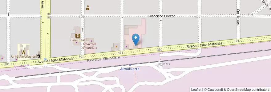 Mapa de ubicacion de Coop. Agropecuaria de Almafuerte Ltda. en 아르헨티나, Córdoba, Departamento Tercero Arriba, Pedanía Salto, Municipio De Almafuerte, Almafuerte.