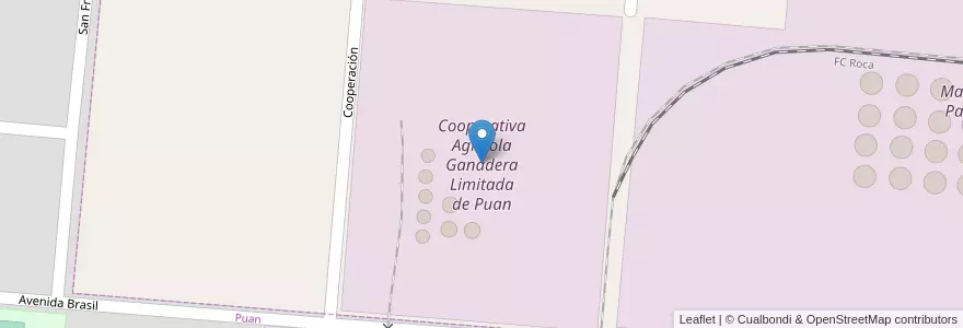 Mapa de ubicacion de Cooperativa Agrícola Ganadera Limitada de Puan en Argentinië, Buenos Aires, Partido De Puan.