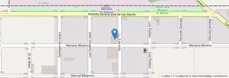 Mapa de ubicacion de Cooperativa Agrícola La Unión en Arjantin, Buenos Aires, Partido De Pergamino, Mariano H. Alfonzo.