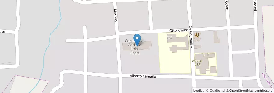Mapa de ubicacion de Cooperativa Agricola Ltda. Oberá en Argentinië, Misiones, Departamento Cainguás, Municipio De Aristóbulo Del Valle, Villa Salto Encantado.