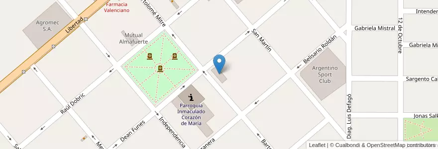 Mapa de ubicacion de Cooperativa de Luz y Fuerza en アルゼンチン, コルドバ州, Departamento Río Segundo, Pedanía Calchín, Municipio De Pozo Del Molle, Pozo Del Molle.
