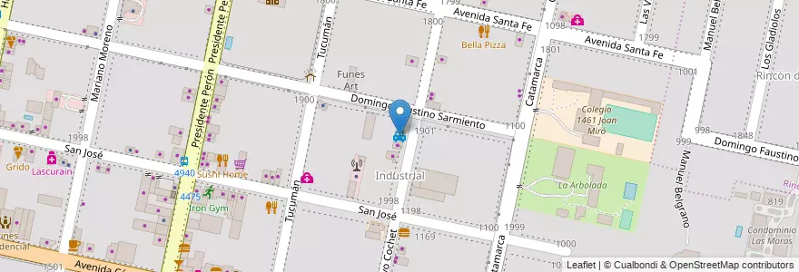 Mapa de ubicacion de Cooperativa de Remises de Funes en الأرجنتين, سانتا في, Departamento Rosario, Municipio De Funes, Funes.
