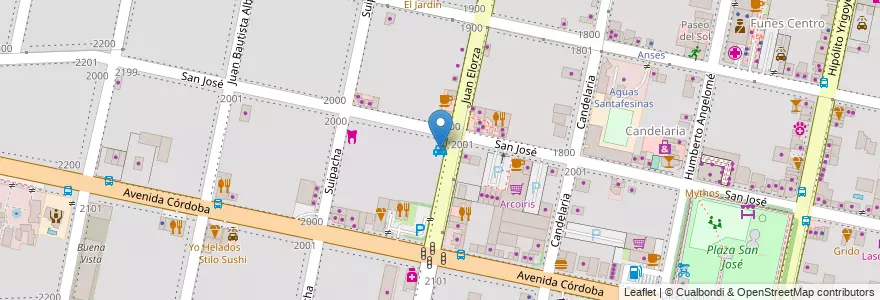 Mapa de ubicacion de Cooperativa de Remises de Funes en Argentina, Santa Fe, Departamento Rosario, Municipio De Funes, Funes.