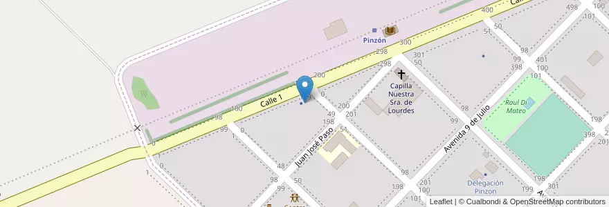 Mapa de ubicacion de Cooperativa de Servicios públicos, asistenciales y viviendas de Pinzon ltda. en Arjantin, Buenos Aires, Partido De Pergamino, Pinzón.