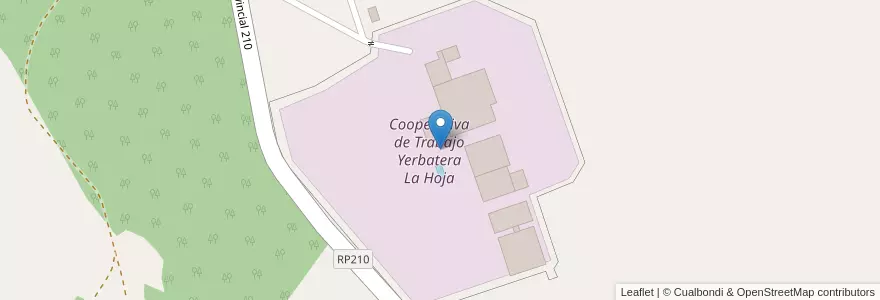 Mapa de ubicacion de Cooperativa de Trabajo Yerbatera La Hoja en アルゼンチン, ミシオネス州, Departamento San Ignacio, Municipio De San Ignacio.
