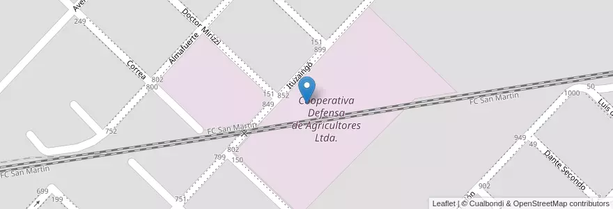 Mapa de ubicacion de Cooperativa Defensa de Agricultores Ltda. en Argentinië, Buenos Aires, Partido De Chacabuco, Chacabuco.