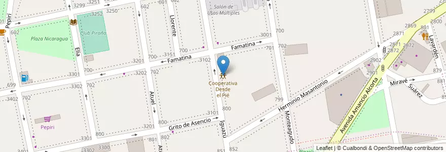 Mapa de ubicacion de Cooperativa Desde el Pié, Parque Patricios en Argentinië, Ciudad Autónoma De Buenos Aires, Comuna 4, Buenos Aires.