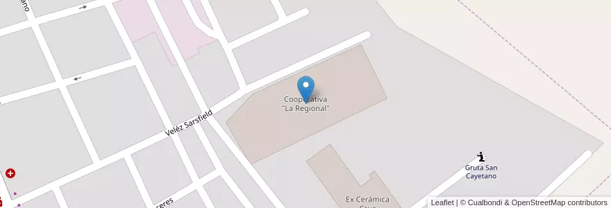 Mapa de ubicacion de Cooperativa "La Regional" en Аргентина, Кордова, Departamento Cruz Del Eje, Municipio De Cruz Del Eje, Pedanía Cruz Del Eje, Cruz Del Eje.
